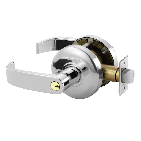 Sargent Grade 2 Storeroom/Closet Cylindrical Lock, L Lever, Conventional Cylinder, Bright Chrome Finish 28-65G04 KL 26 - main